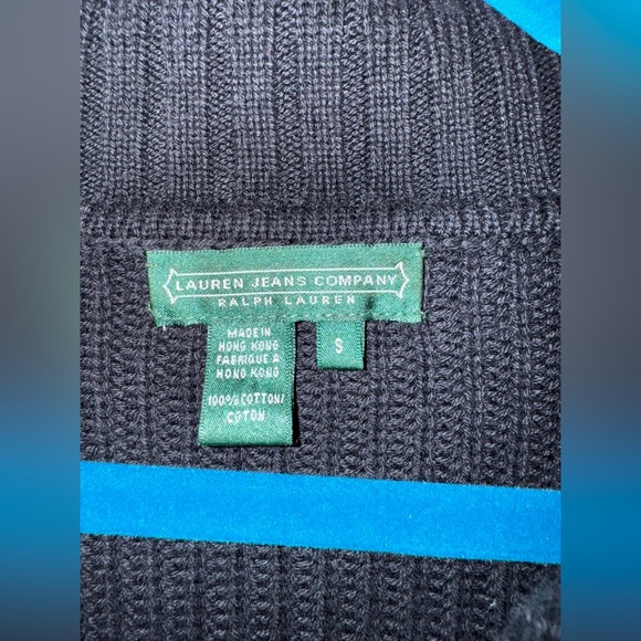 Ralph Lauren Lauren Jeans‎ Women's Black Sweater 1/4 Button Collared Size small - Picture 3 of 6